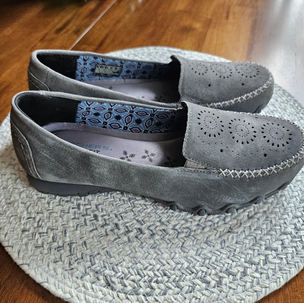 Skechers Bikers Studded gray Moc Toe Loafers
